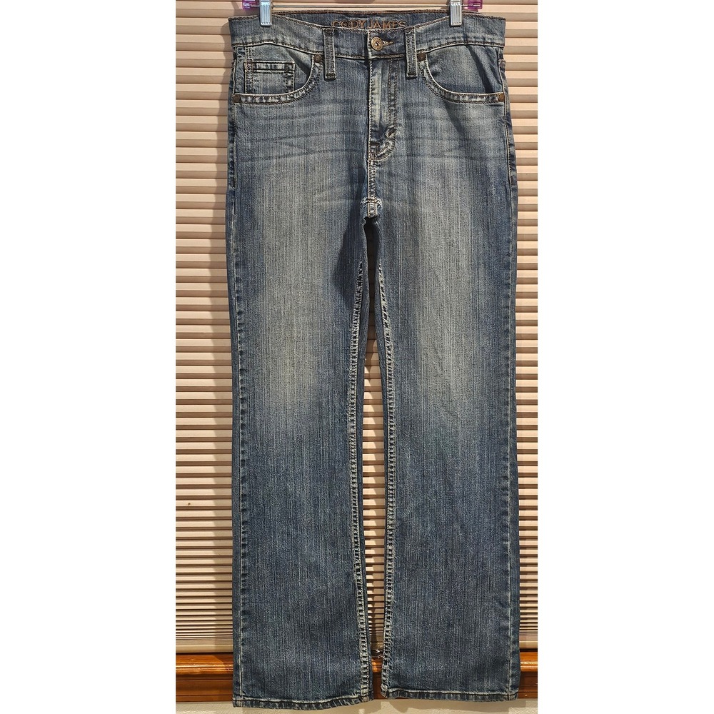 Cody James Mens Medium Wash Straight Leg Denim Jeans 30W x 32L Stretch RN138823